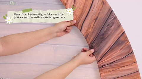 Gallety 7.2 FT Rustic Wood Round Backdrop Cover for 5 to 7.2FT Circle Backdrop Stand - Adjustable Circle Arch Cover for Birthday, Wedding, Baby Shower, Baptism and First Communion Decorations