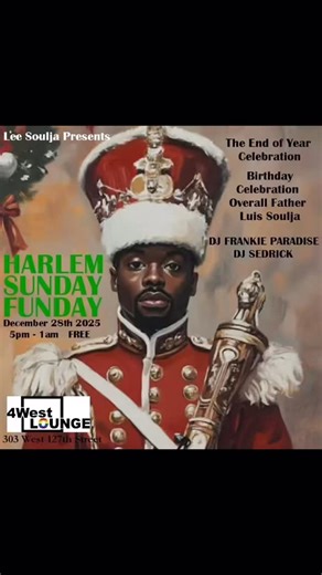 Harlem Sunday Funday! This is the last party of 2025. So let’s make it Special. DJ Sedrick will be here spinning with our resident DJ Frankie Paradise! Be HERE! #harlem_sunday_funday #4westnyc #leesoulja #djfrankieparadise #djsedrick | NYC Center For Black Pride