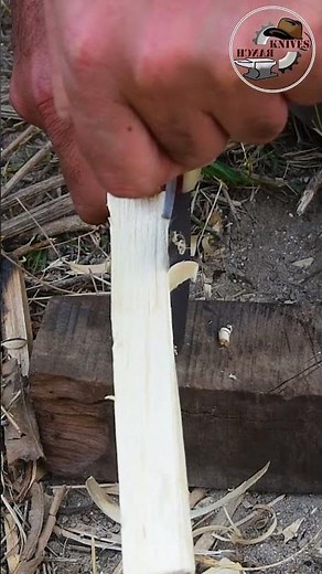 EDC Damascus Steel Knife with Bone Handle in action Outdoor | Knives Ranch