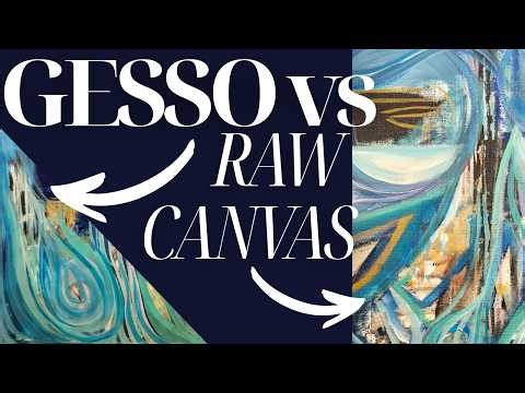 Gesso vs Raw Canvas | Acrylic Paint Test (No Talking)
