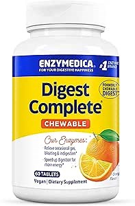 Enzymedica, Digest Chewable, Digestive Enzymes, Orange, 60 Tablets