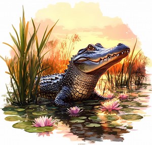 Crocodile Clipart Set: Watercolor Alligator Art, Paper Crafts (PNG Download) - Etsy