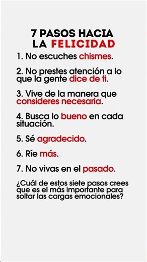 ✨ 7 pasos para la felicidad #frases #motivacion #frasesprofundas
