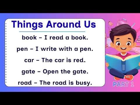 THINGS AROUND US VOCABULARY | EVERYDAY OBJECTS WITH SIMPLE SENTENCES | Read along | withTeacher Jake