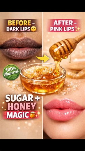Pink Lips in 5 Minutes | Sugar Honey Scrub 🍯