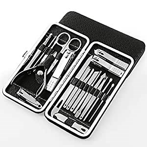 Manicure Set Nail Kit Pedicure Kit, Stainless Steel Tools Manicure Kit, Hands And Feet Face Multi-Functional Cleaning, Including Nail Clippers, Nail Cutter, Ear Pick (Silver nail clipper set)