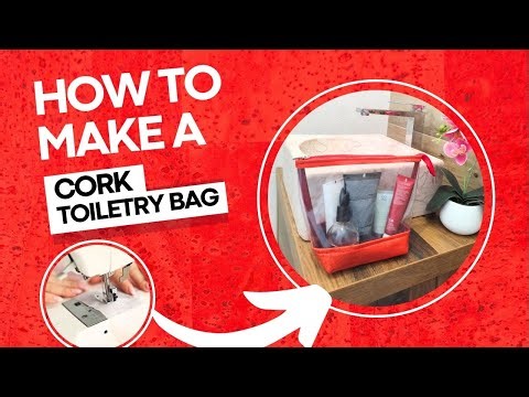 Sewing Cork 40 - DIY Cork Fabric Toiletry Zipper Bag Purse | Step-by-Step Tutorial