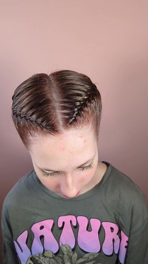 French braids on a short hair ❤️ #braids