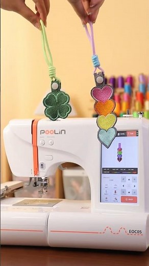 DIY Embroidered Keychains | Rainbow Hearts & Lucky Clover🌈🍀#shorts