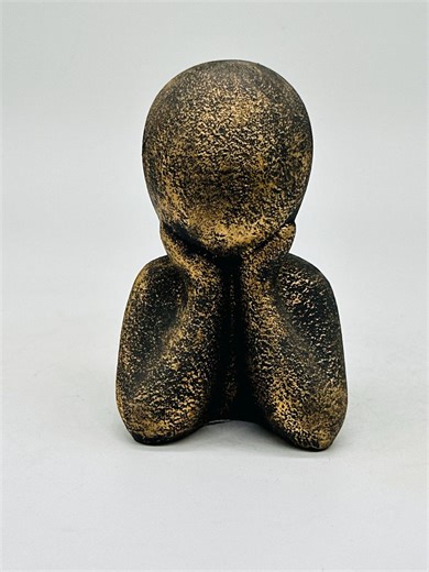 Thinker Sculpture Silence is Gold | Abstract Face Statue | Contemporary Home Decor - Etsy