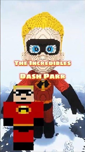Dash Parr MINECRAFT BUILD CHALLENGE (THE INCREDIBLES) #shorts #minecraft #minecraftshorts