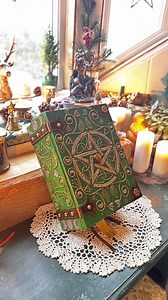 SOLD • MATER TERRA | Handcrafted Earth Element Green Book of Shadows With Tiger’s Eye|refillable Grimoire-first of the Elemental Collection - Etsy UK