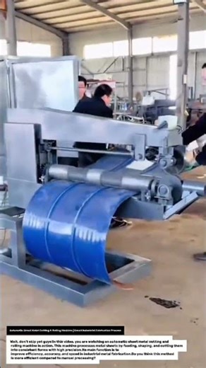 Automatic Sheet Metal Cutting & Rolling Machine | Smart Industrial Fabrication Process.