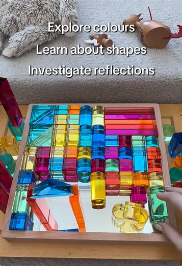 Introducing our new Gem Building Shapes Mirror Tray! A versatile, multi-use play solution 😍🌈#learningthroughplay #tickitplay #playideas