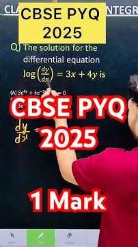 Q) The solution for the differential equation log (dy/dx ) = 3x + 4y is #differentialequations