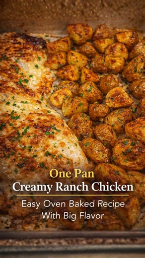 One pan creamy ranch chicken easy oven baked recipe with big flavor