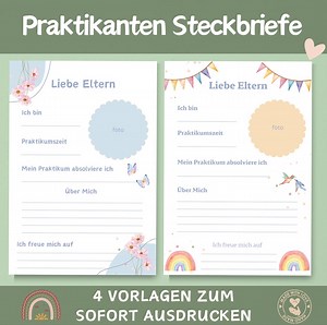 Praktikanten Steckbriefe | Erzieher Vorlagen | Kindergarten Vorlagen | Aushang Kita | Steckbriefe Krippe | Aushang Krippe | Steckbriefe Kita - Etsy.de