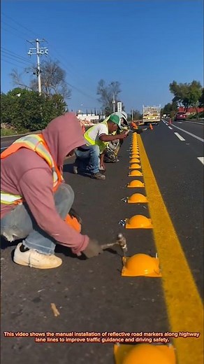 Amazing Road Reflector Installation Process | Highway Safety Marker Installation