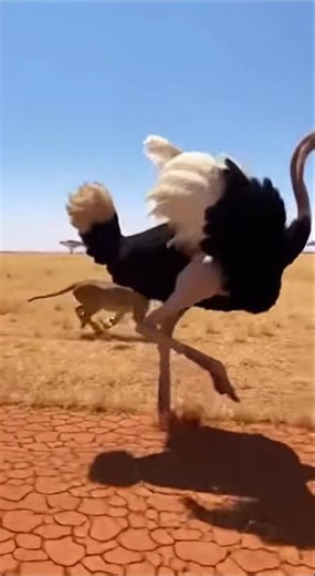 Survival Chase: African Ostrich vs Lion 🦁🦤