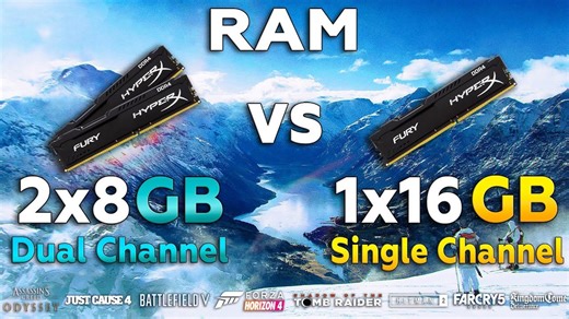 Single channel vs dual channel RAM test in new games