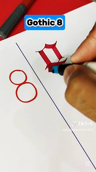 How to Write Number 8 in Gothic Style