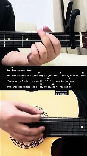 How Deep Is Your Love - Bee Gees | Easy Guitar Tutorial For Beginners (CHORDS & LYRICS)