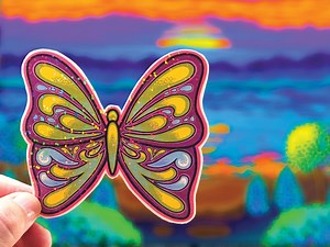 Glitter Holographic Butterfly Sticker: Colorful Butterfly Decal - Etsy