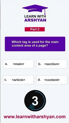 Test Your HTML Knowledge | 3 Tricky MCQs #HTML #Shorts #LearnWithArshyan