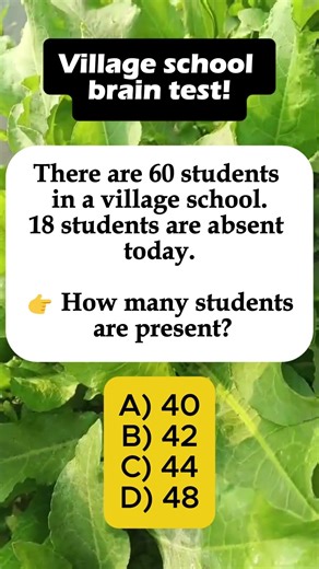 🏫 60 Students, 18 Absent – How Many Present? #shorts #iqvistax #iqtest
