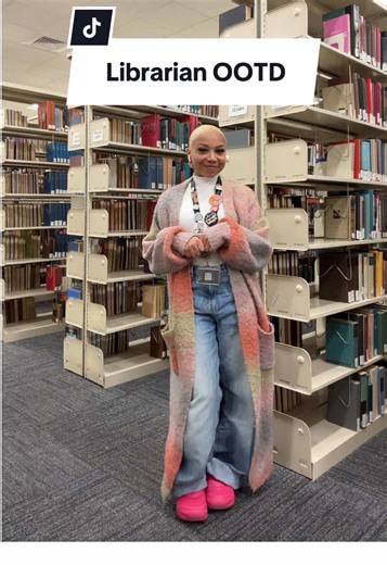 your favorite Black librarian is back with another #ootd! I loveeee this sweater so much #littlemxlibrarian #librariansoftiktok #blacklibrarian