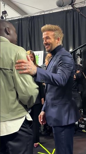 Candid moments with #DavidBeckham ahead of the BOSS show #BeYourOwnBOSS📹