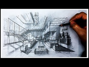 HOW TO RENDER INTERIOR PERSPECTIVE USING PENCIL.