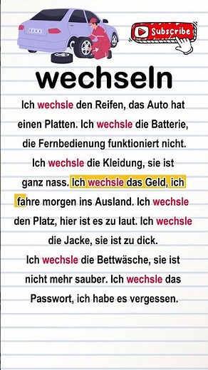 Deutsch lernen mit „wechseln“ im Alltag | A1–B1