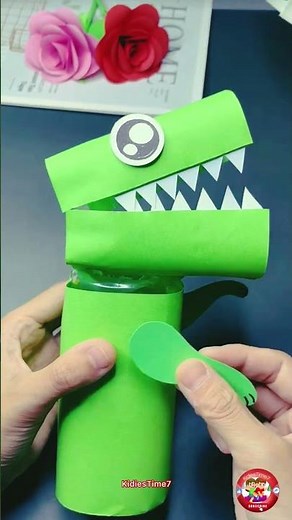 DIY Glowing Dinosaur Toy | Make a Colorful Paper Dino with Light Inside! KidiesTime7 | Dinosaur Kids