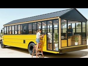 Man Converts Old School Bus Into Stunning Mobile Home!! | Build by @lifeanywhere