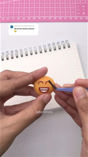 DIY Emoji Sticker 😁#diy #howtomake #tutorial #craft #sticker