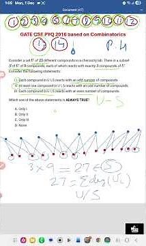 Discrete Mathematics: GATE CSE PYQ 2016 based on Combinatorics/ Graph Theory