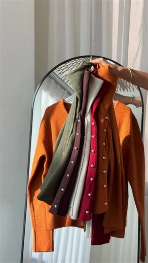 Classic V-neck silhouette,everyday comfort. #cardigan #comfy #casual#fyp #chicstyle