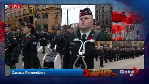 Remembrance Day 2019: Trumpeters play mournful ‘Last Post’