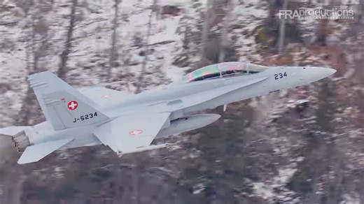 Watch fighter jets emerge directly from the mountain