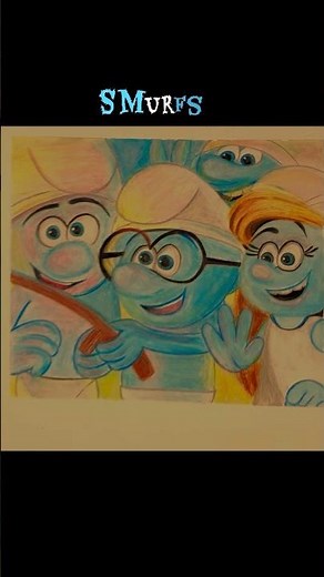 Smurfs drawing 🎨| disney character #disney#character#smurfs#drawing#easy#cute#team#subscribe