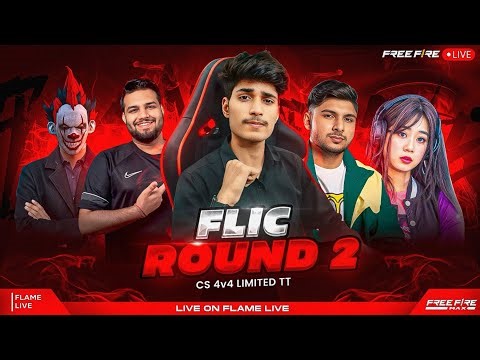 FLIC🏆 CS 4v4 LIMITED TOURNAMENT || ROUND-2 DAY-2🔥 ft- NG, HBF, OTS, DW, KK, X2, GYT -free fire live