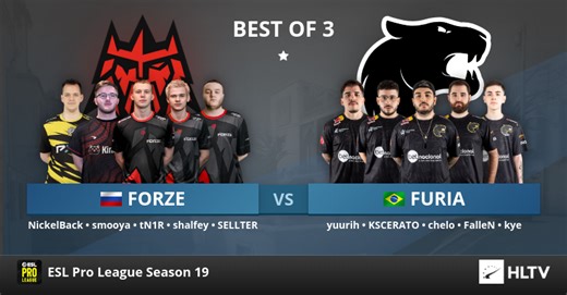 FORZE vs FURIA at ESL Pro League Season 19