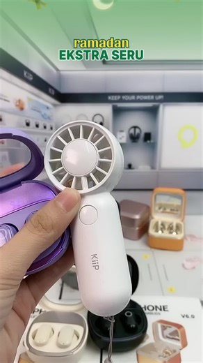 KiiP Mini Portable Fan with Rechargeable Battery and LED