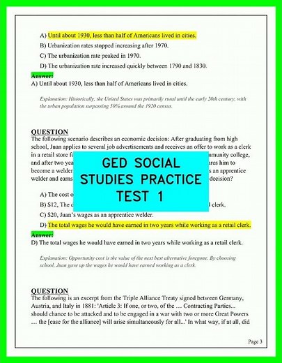 Pass GED Social Studies in 2026 | Full Practice Test 1 Walkthrough and Answers