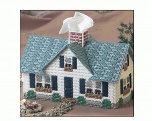 Window Box Cottage Tissue Box Cover Plastic Canvas Pattern - Etsy