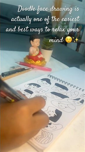 #Doodle face drawing is #stressrelief #doodleart ##doodling #art #dailycalm #doodle #dailydoodle