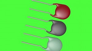 Realistic 3D design of thermistor set or negative temperature coefficient and positive temperature coefficient thermistor set. many colors Electronics parts.