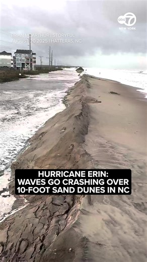 Hurricane Erin battered North Carolina's Outer Banks with strong winds and waves that flooded part of the main highway and surged under beachfront homes as the monster storm slowly began to move away from the East Coast on Thursday. | ABC7NY