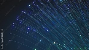 optical fiber with digital information flow. Optical fiber digital technology Fiber Optic Cables High Speed Data Transfer Abstract Background. Perfect Loop. Futuristic Computer, Internet And Technolog